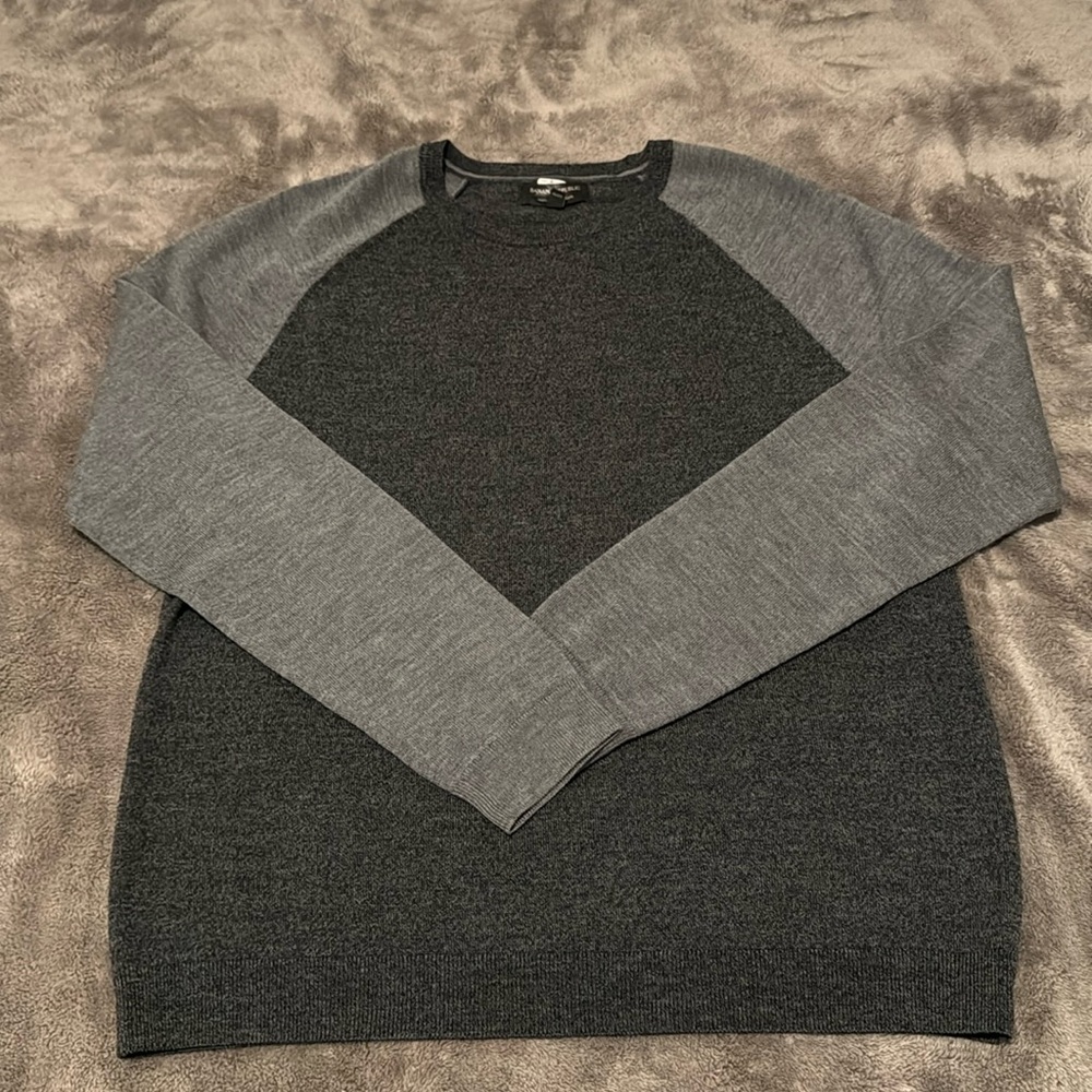 Banana Republic Merino Wool Sweater - Gray - L Crewneck Pullover